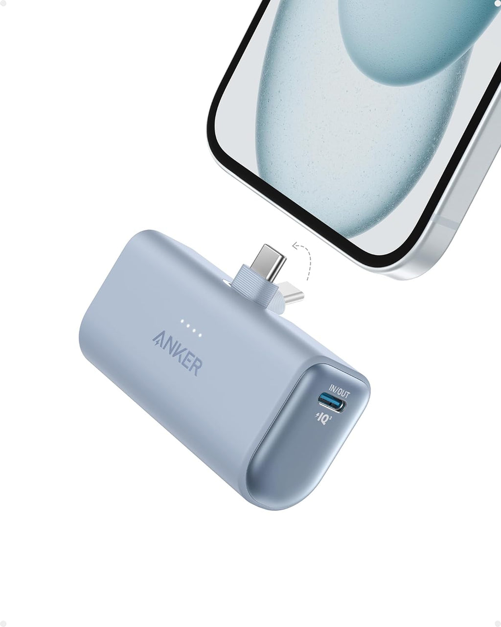 Anker Nano Powerbank 5000 mAh 22,5 W mit klappbarem USB-C Stecker kompatibel mit