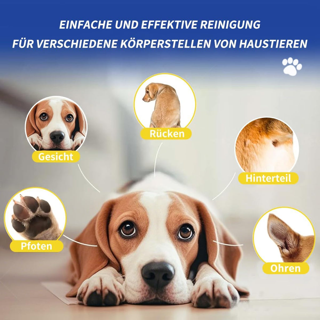 Petclear Fellpflegetuecher Handschuh 10er Pack fuer Hunde und Katzen hypoallergen