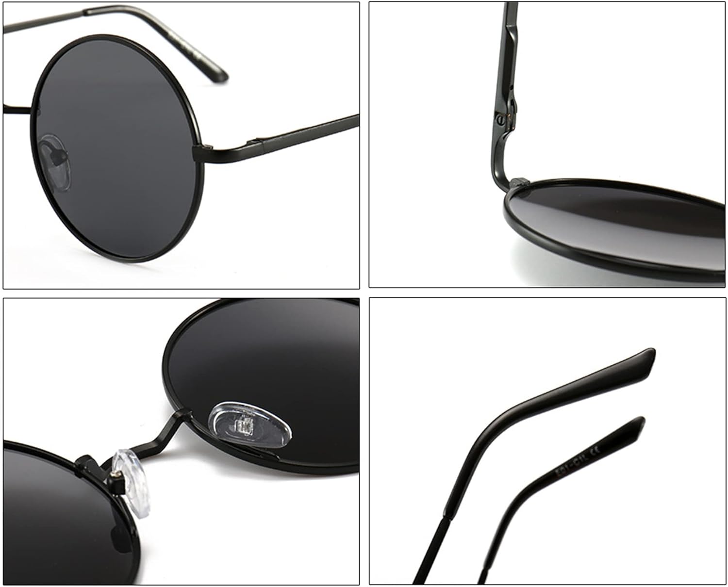 Polarisiert Sonnenbrille Herren Damen UV400 Metallrahmen rund Retro