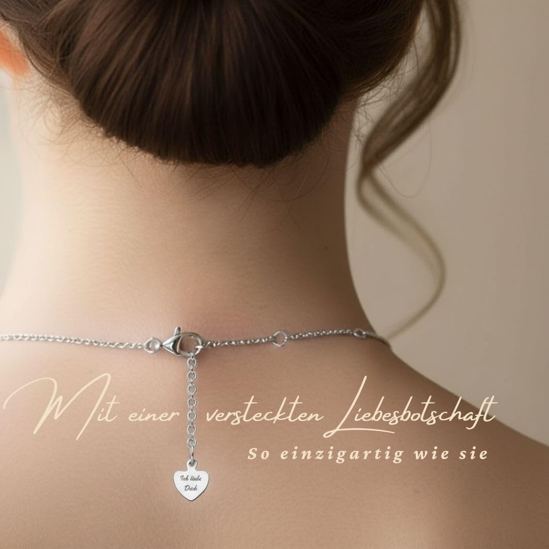 925er Silber Herz Halskette ICH LIEBE DICH Anhaenger Damen