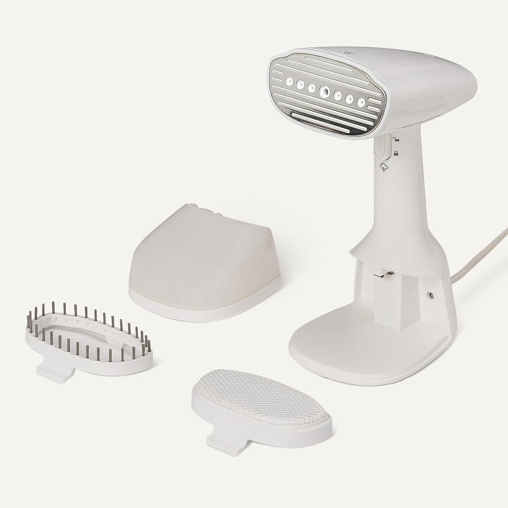 Dampfglaetter 1500 W Handgeraet mit Turbo-Funktion & 2 Aufsaetzen Weiss