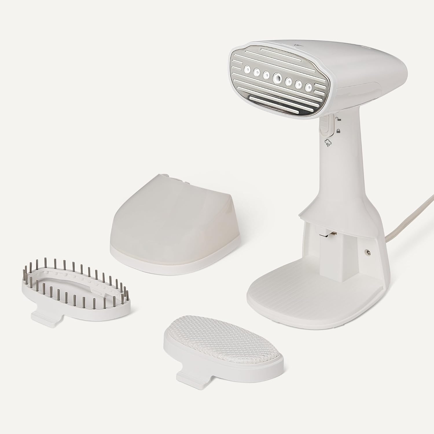 Dampfglaetter 1500 W Handgeraet mit Turbo-Funktion & 2 Aufsaetzen Weiss