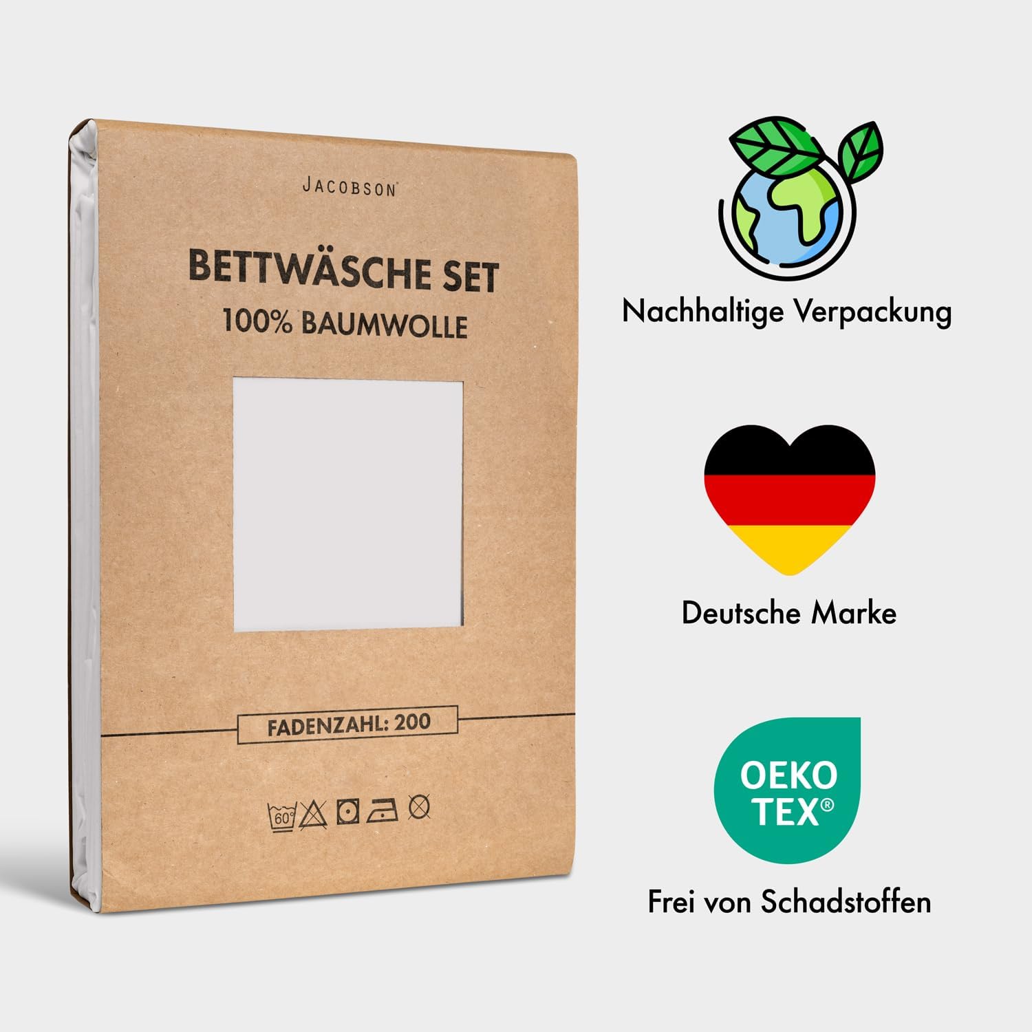 Bettwaesche 135x200 Baumwolle Perkal 2-teilig Anthrazit mit Reissverschluss