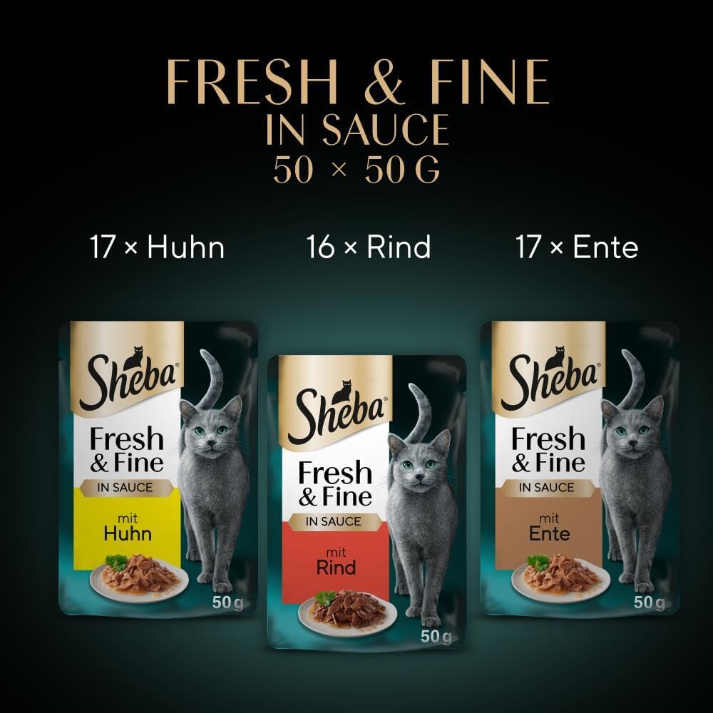 Sheba CatCare Fresh & Fine Fleisch 50g Katzen Nassfutter Pouch Sauce