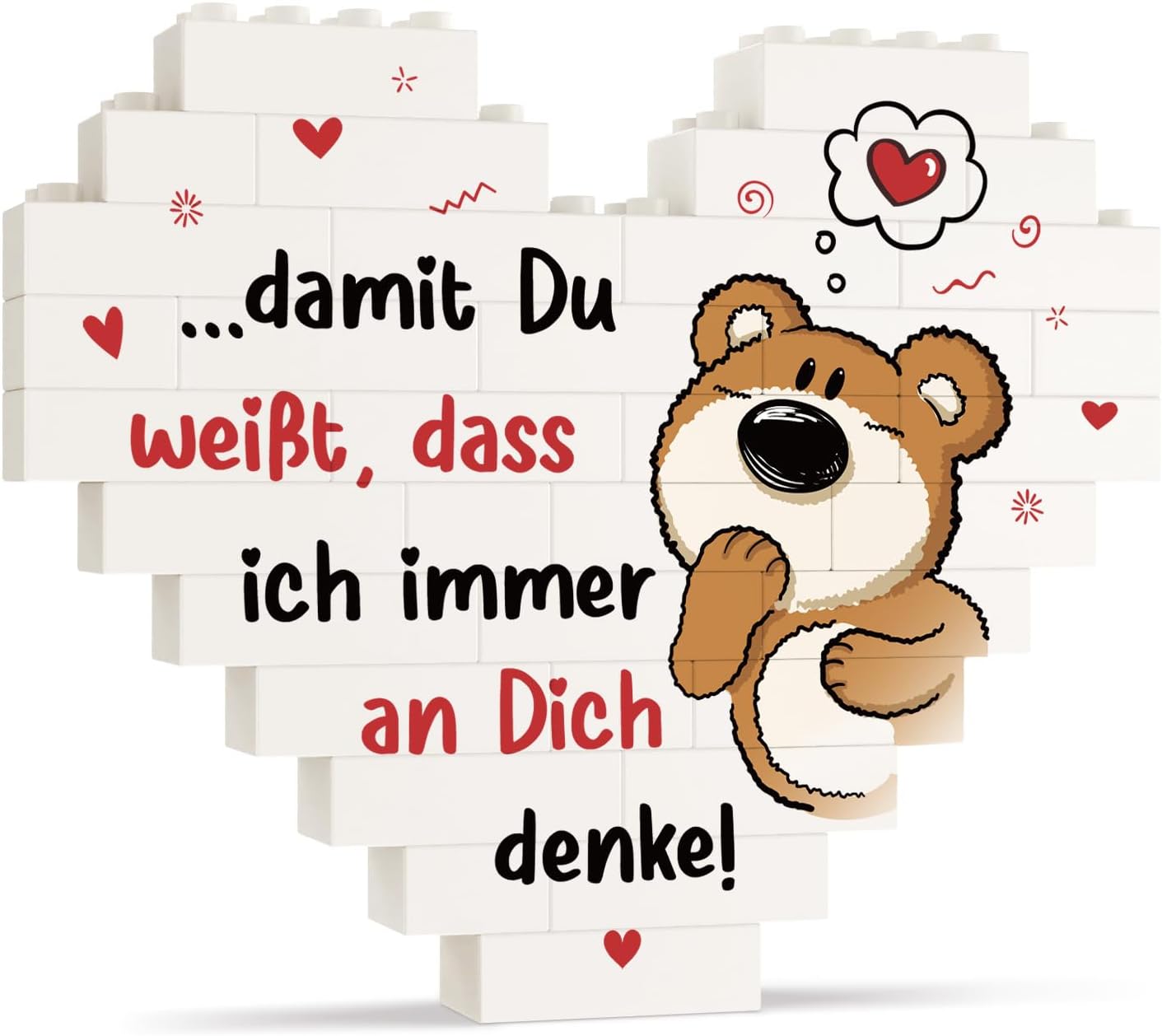 Herzdekoration Ich liebe dich Geschenk fuer Paare Valentinstag Jahrestag