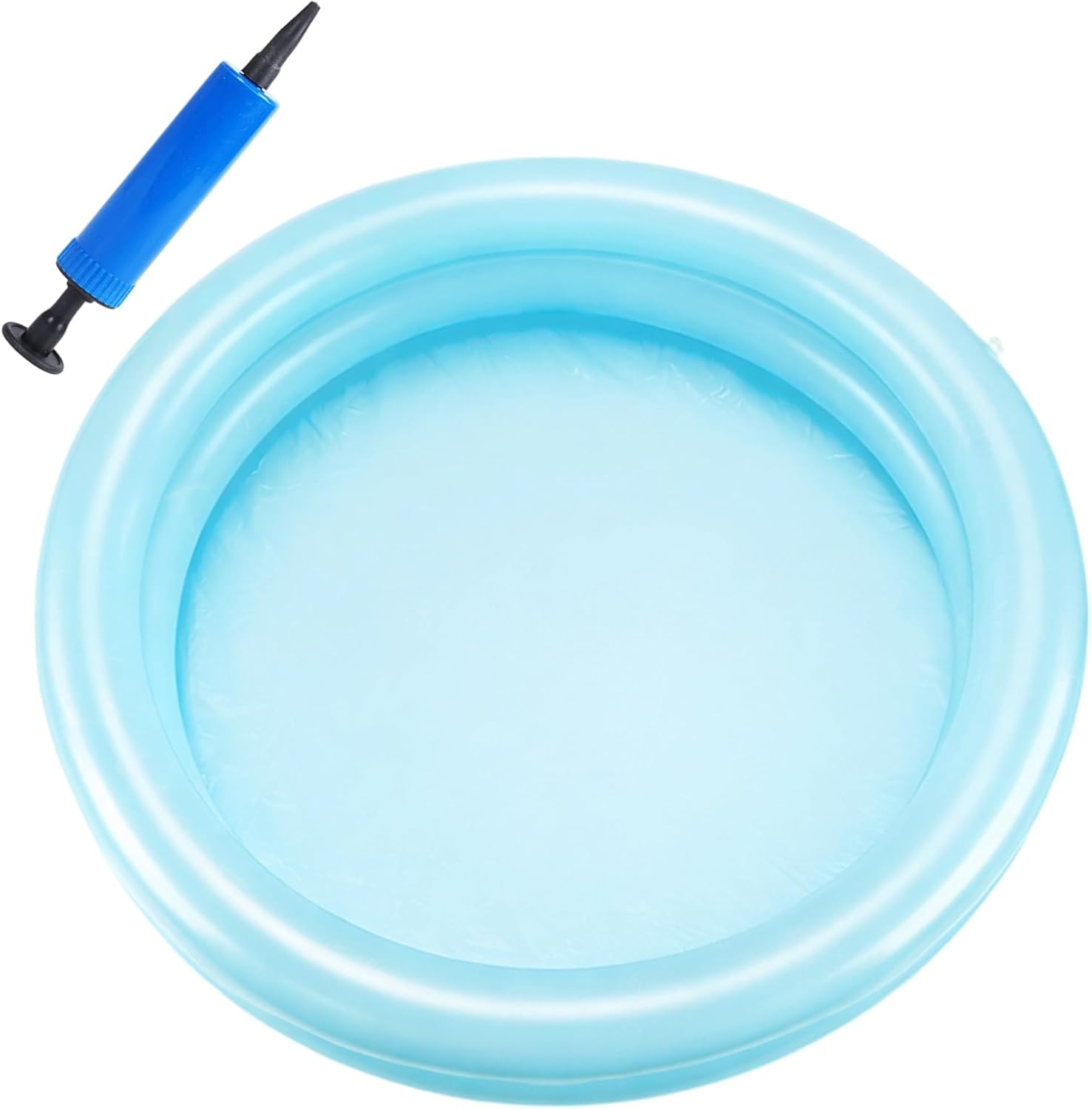 Aufblasbares Kinder Planschbecken 60 cm PVC rutschfest Blau Garten