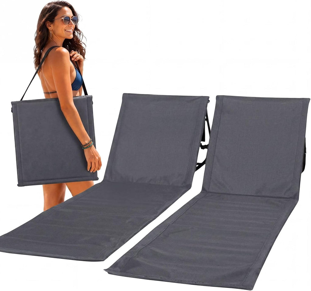 Intimo Living Strandliege klappbar verstellbar 152x51 cm Grau mit Tasche