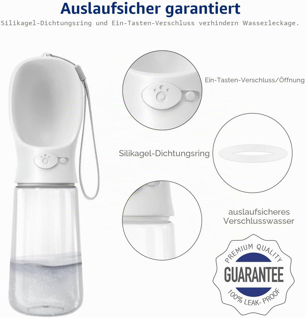 WePet Trinkflasche fuer Hunde Auslaufsicherer Napf Reise Spaziergang