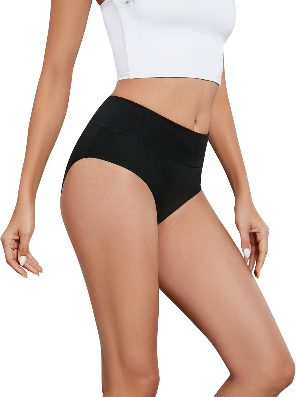 anqier Damen Unterhosen 5er Pack Baumwolle Stretch hohe Taille XS-3XL