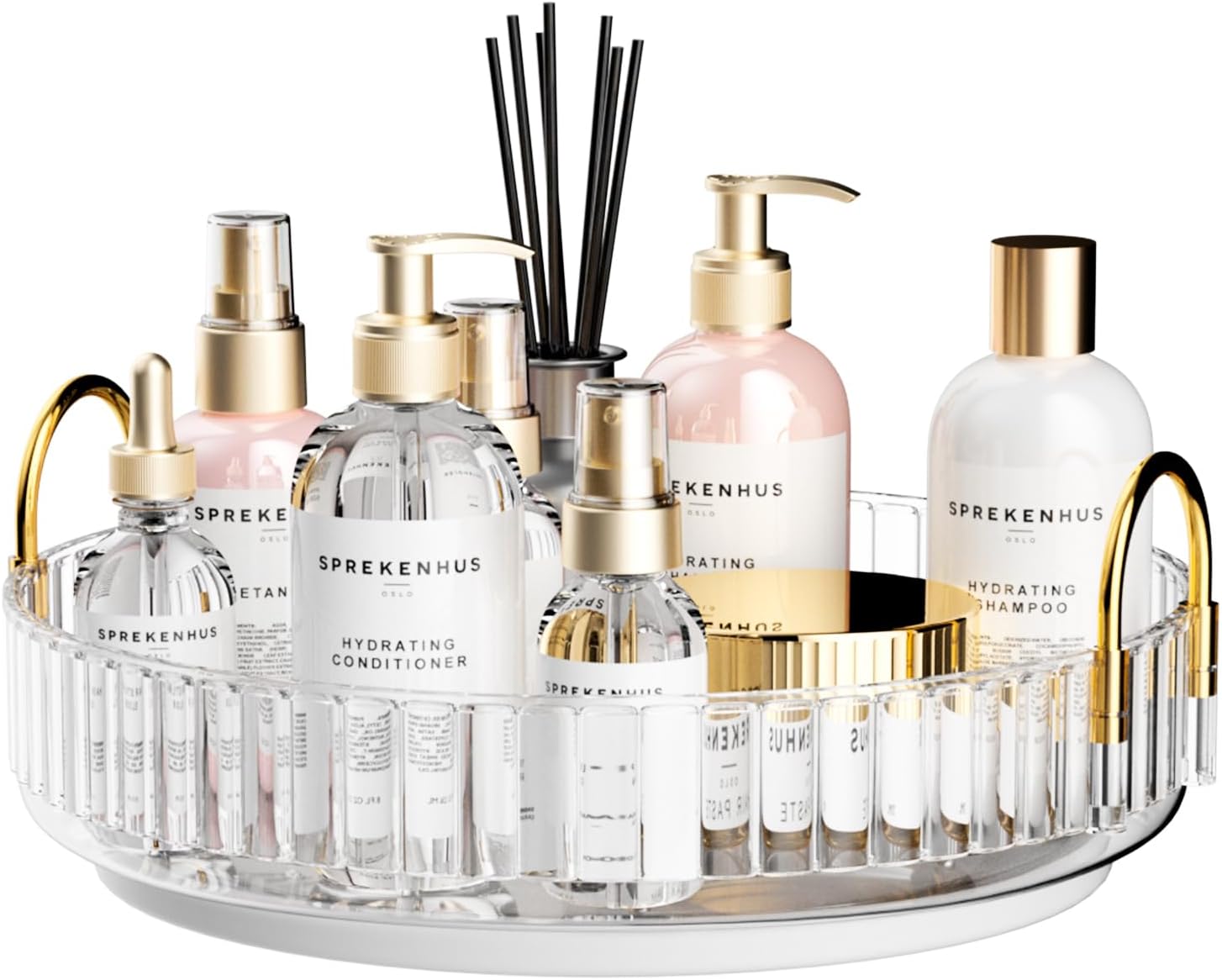 Make-up Organizer 360° drehbar transparent 1 Ebene Kosmetik Aufbewahrung