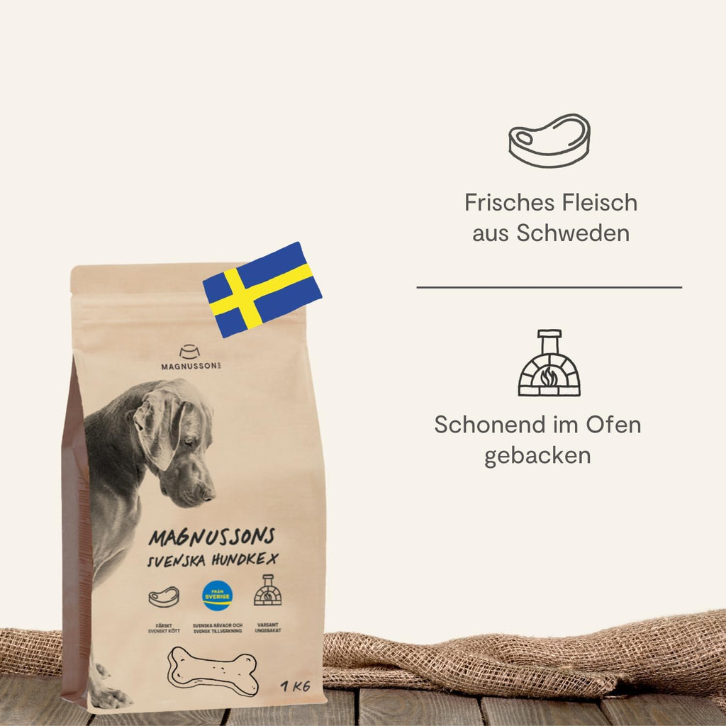 Magnussons Hundekekse 1 kg ofengebacken mit frischem Fleisch Snack für Hunde