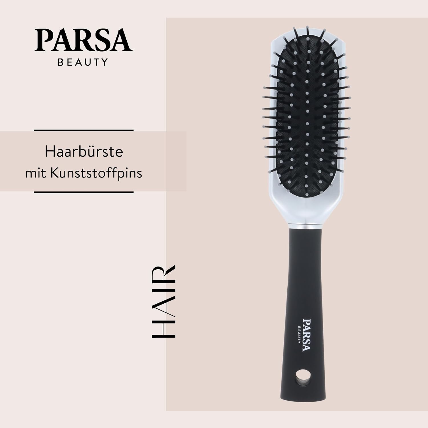PARSA Beauty Haarbuerste lang schmal schwarz ohne Ziepen