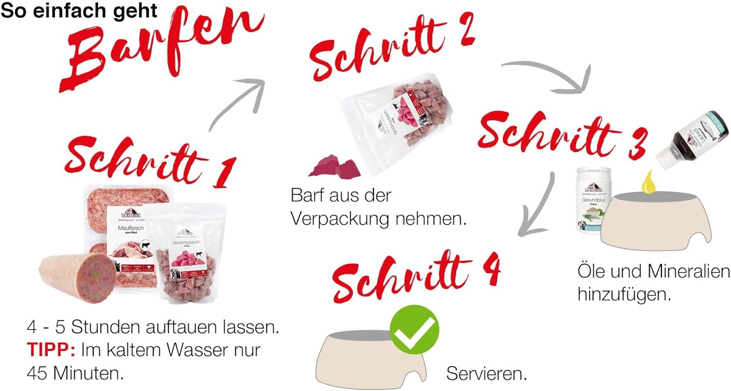 TACKENBERG BARF Menue Rind mit Gemuese 14 x verschiedene Sorten