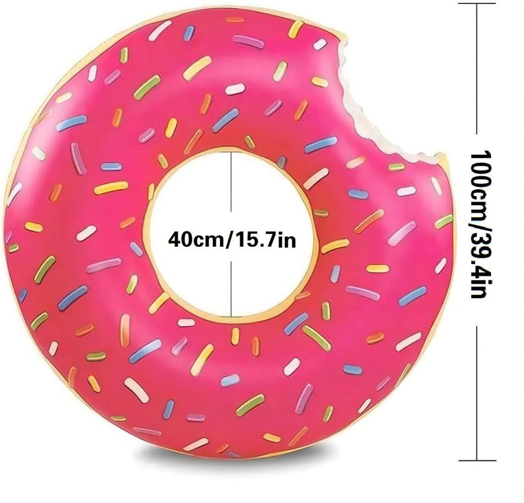Aufblasbarer Schwimmring 120 cm fuer Erwachsene Donut Schwimmreifen Pool