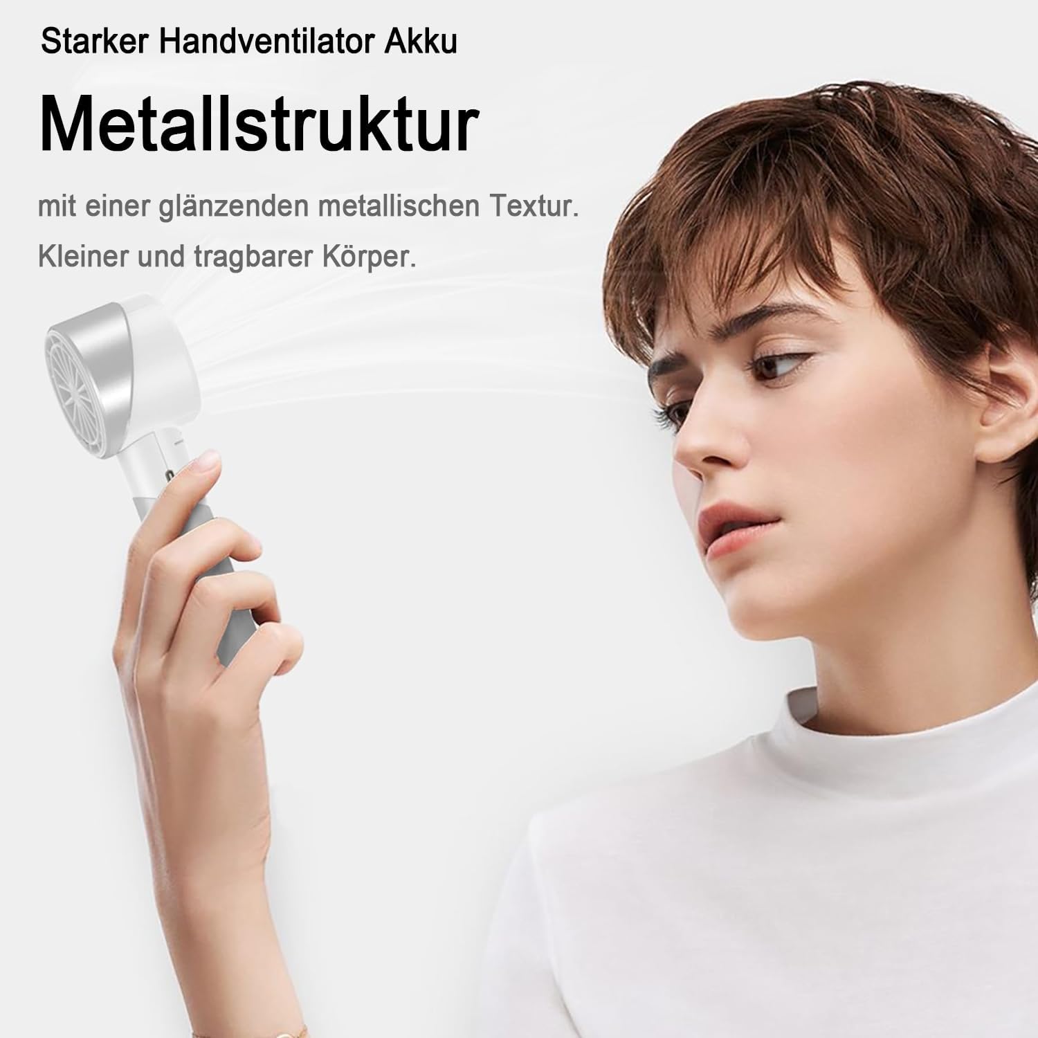 Handventilator Akku wiederaufladbar USB Metall Mini 7000 rpm Tragbar Turbo
