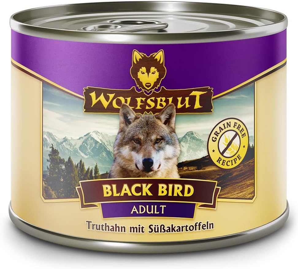 Wolfsblut Black Bird Adult Nassfutter 6x200g Truthahn, getreidefrei