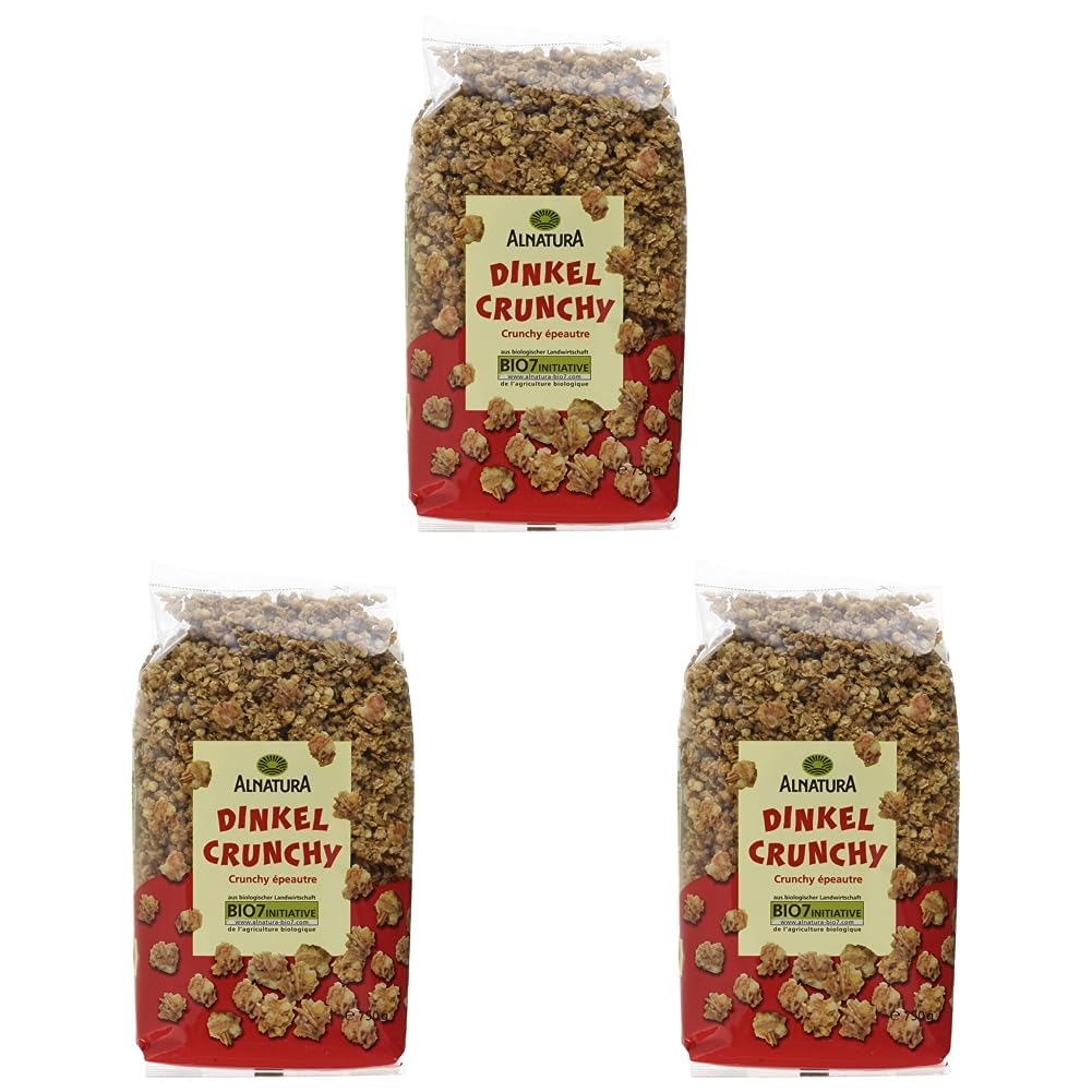 Bio Dinkel Crunchy Muesli 3 x Fruehstuecks Muesli