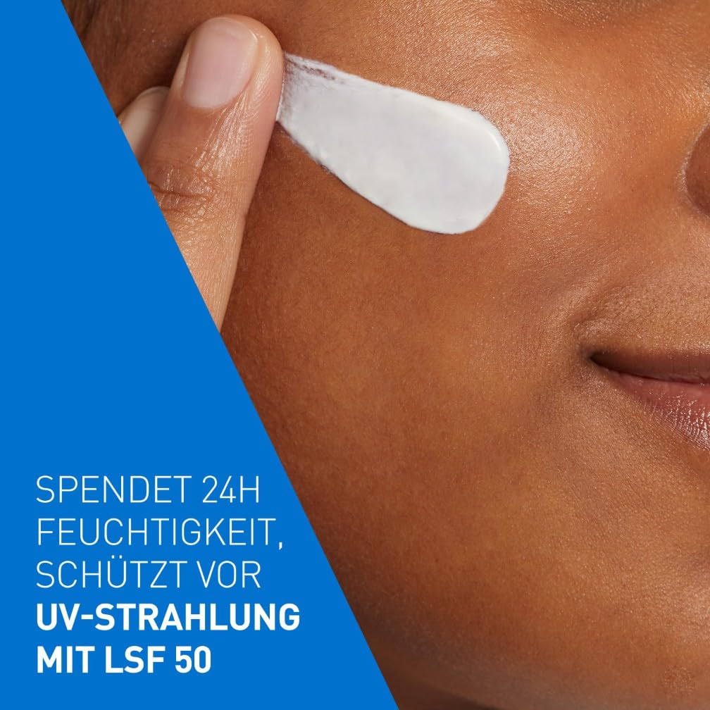 CeraVe Tagescreme LSF 50 52 ml fuer trockene bis sehr trockene Haut mit Hyaluron
