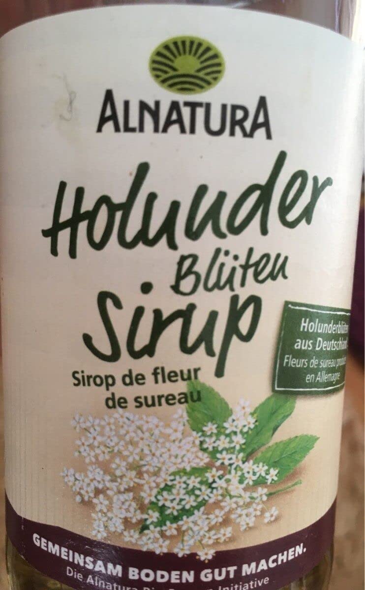Bio Holunderbluetensirup - natuerlicher Sirup aus Holunderblueten