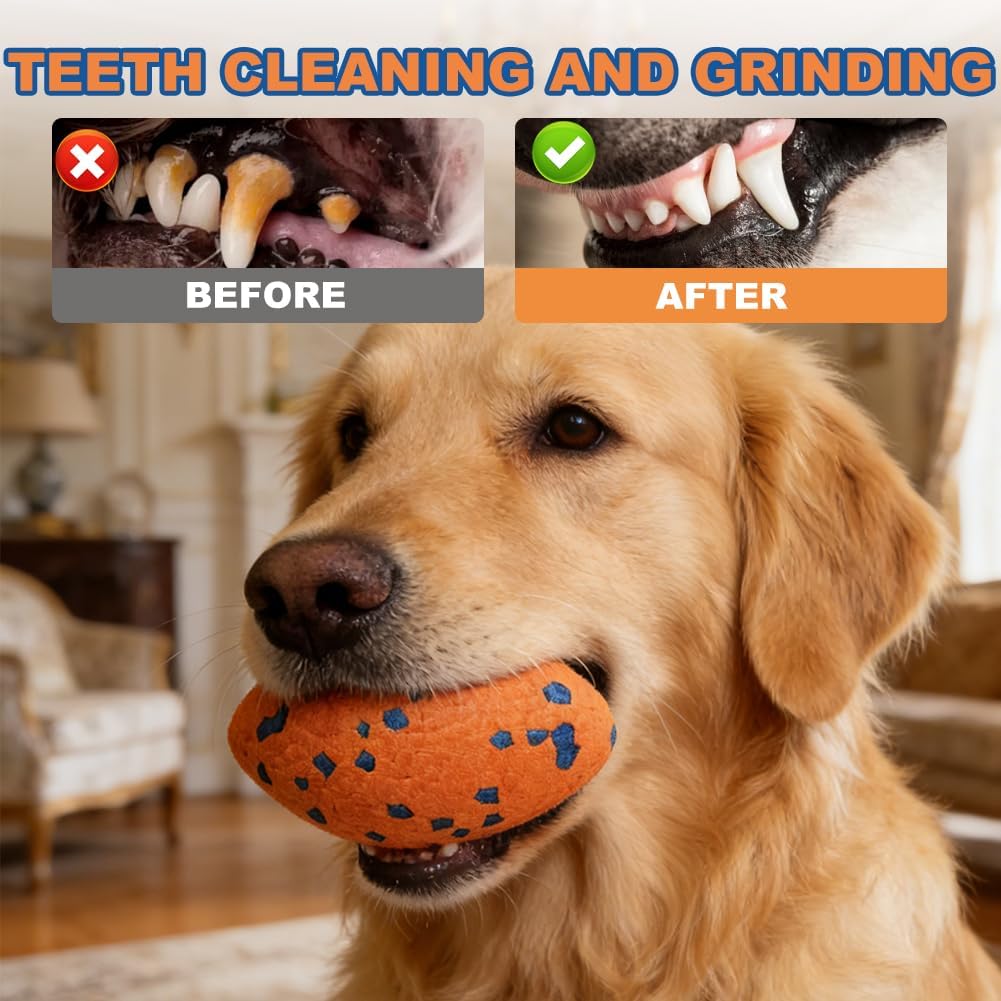 Unzerstoerbarer Hundeball Orange, robust schwimmend, fuer mittelgrosse & grosse Hund