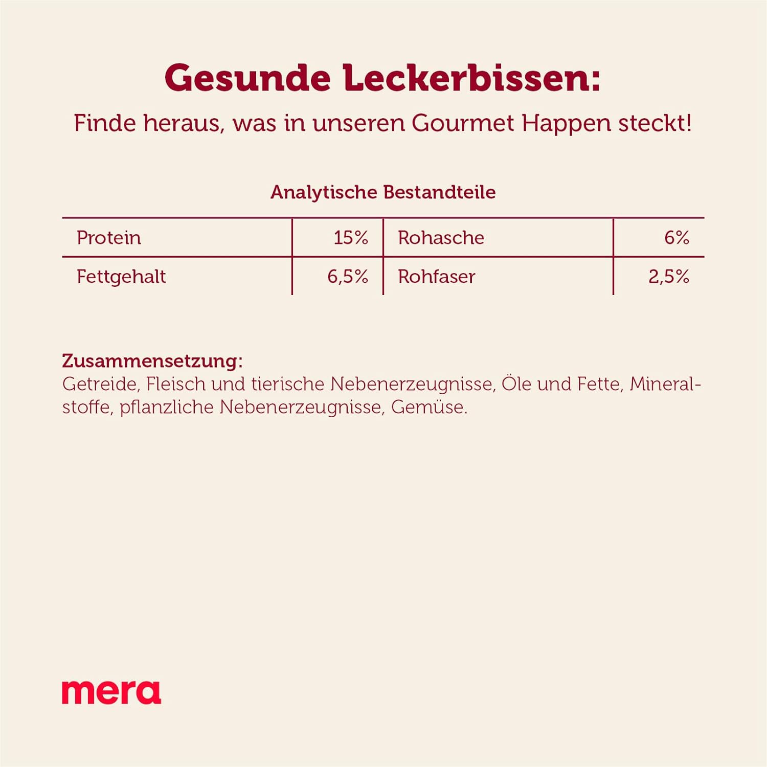 MERA Bakery Gourmet Happen (), Hundeleckerli fuer Training oder als Snack, Lec