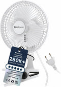 Pro Breeze Mini Clipventilator 20 cm, 2 Stufen, leise Tischventilator fuer Schrei