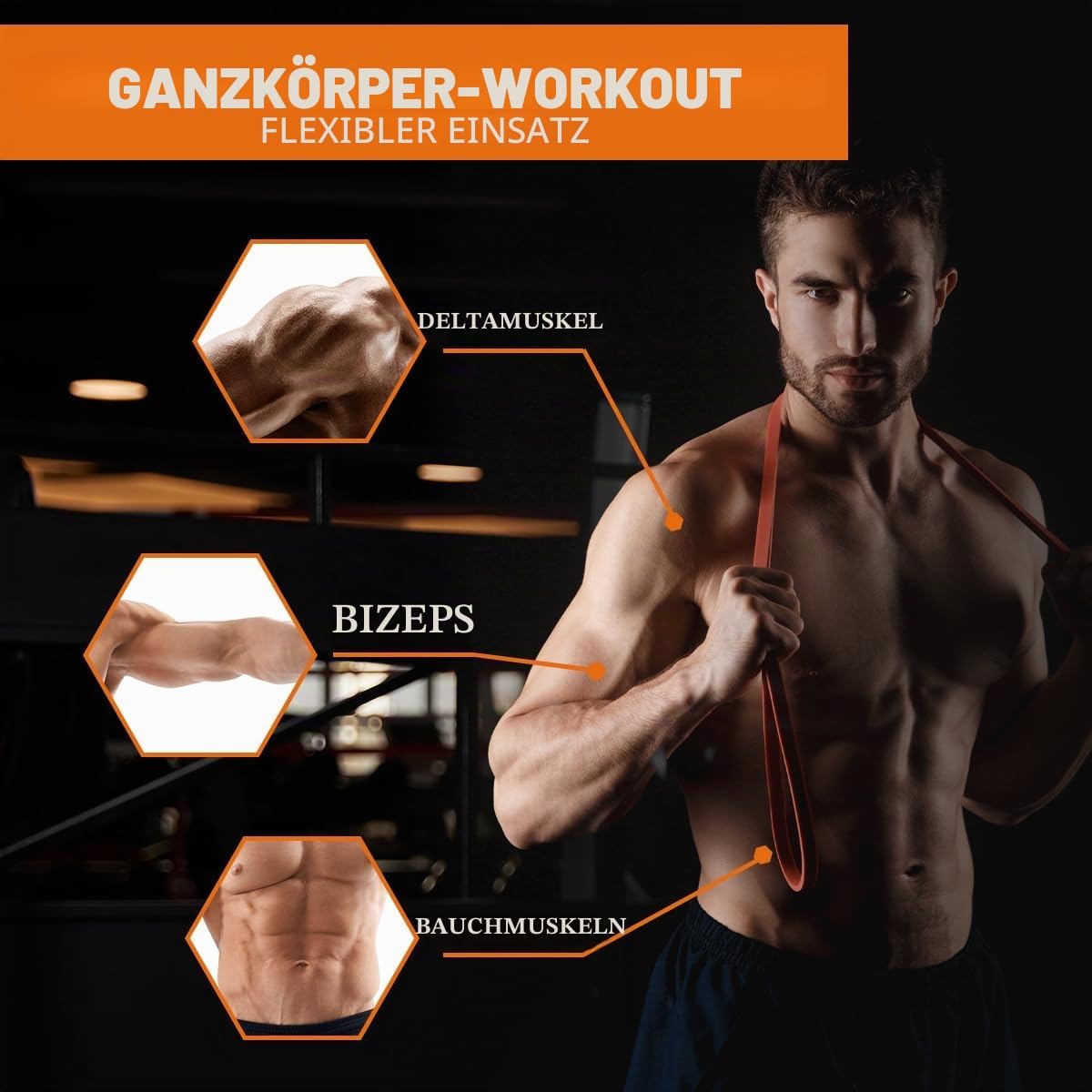 Fitnessbaender 4er Set Widerstandsband Dehnband Training Muskelaufbau
