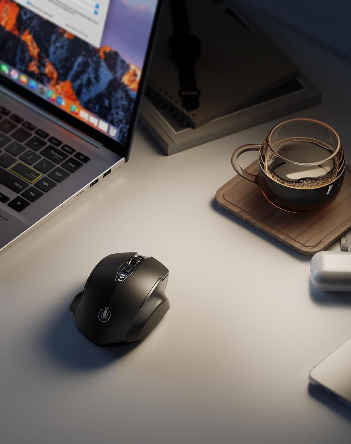 Uineer Bluetooth Maus kabellos tri‑Modus BT5.0/4.0+ ergonomisch violett