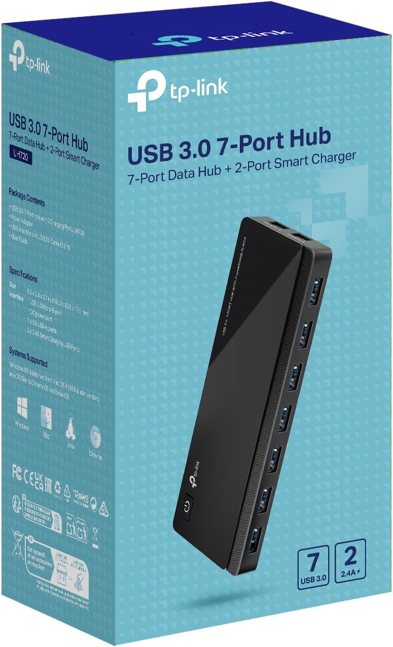 TP-Link UH700 7‑Port USB 3.0 Hub mit Netzteil USB-Verteiler