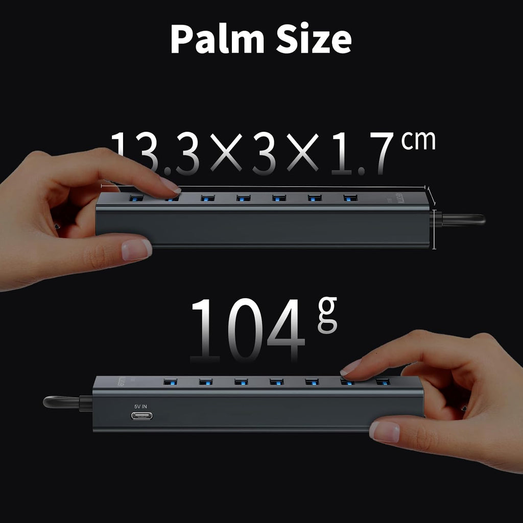 USB 3.0 Hub 7 Port Aluminium 5 Gbps Verteiler 30cm-180cm
