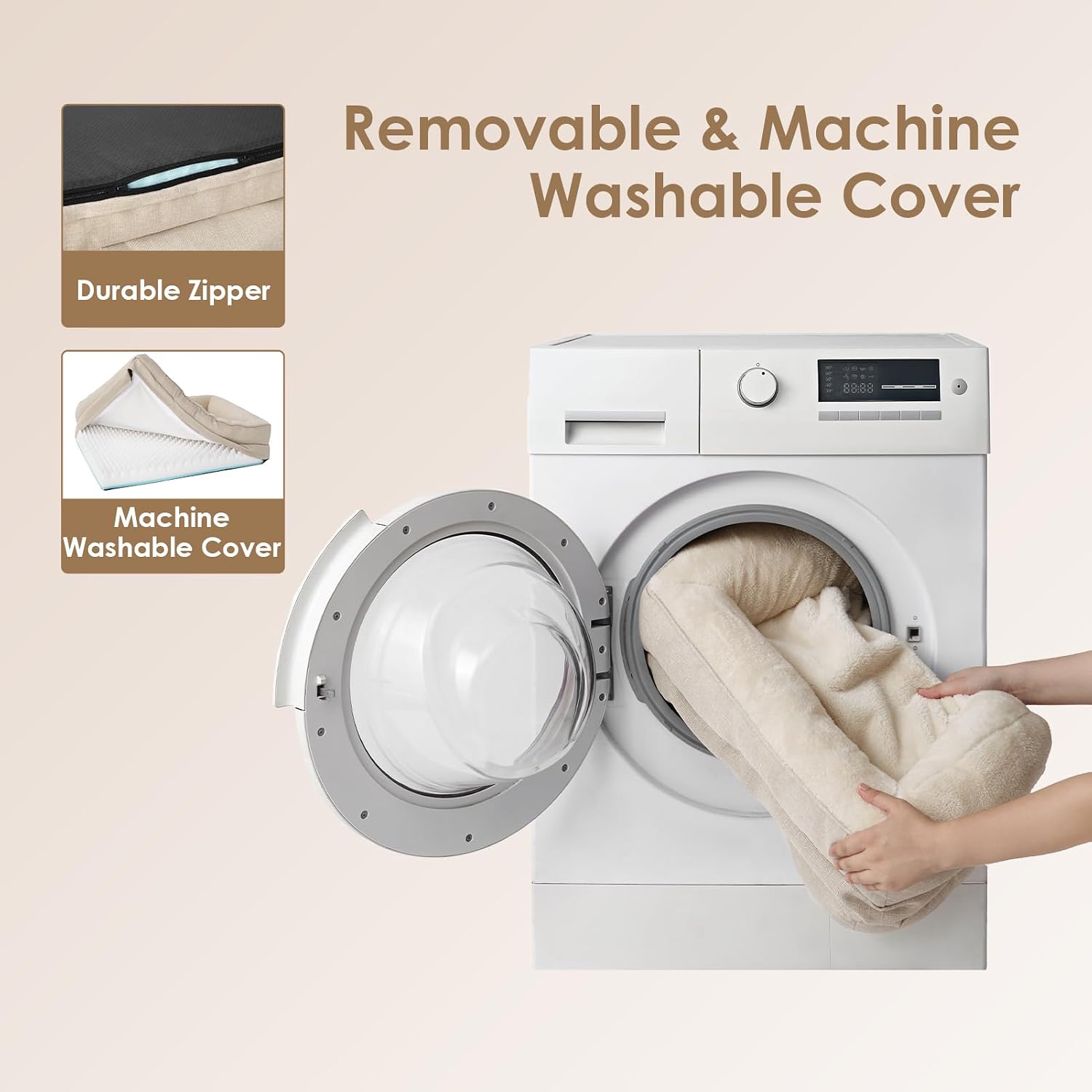 Orthopaedisches Hundebett 91×68×17,5 cm Memory Foam waschbar 16,5cm-19cm