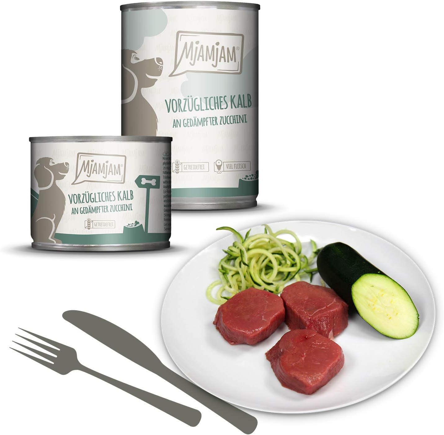 Hundefutter Nassfutter Mixpaket 6x400g Huhn Ente Rind Pute Kalb Lamm