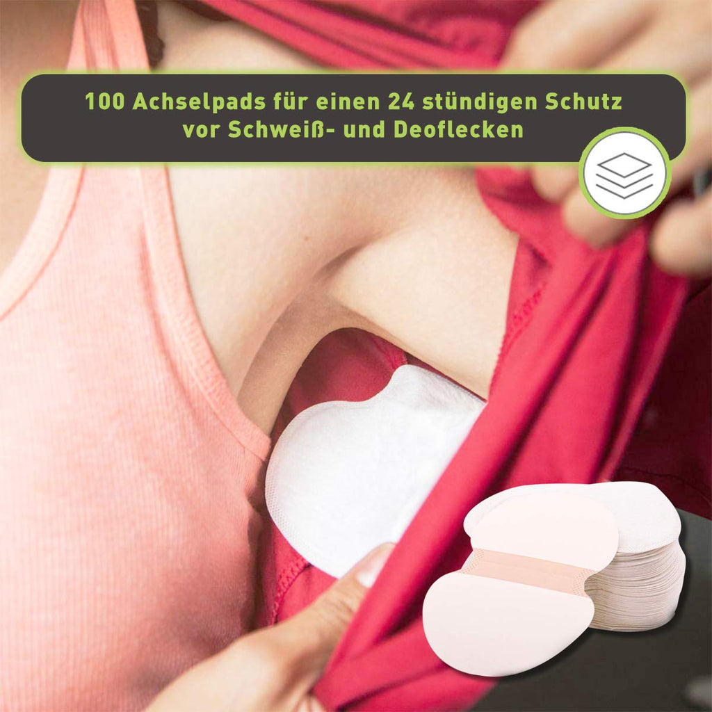 O³ Achselpads 50 Paar (100 Stk) zuschneidbar Schutz gegen Schweiss und Geruch