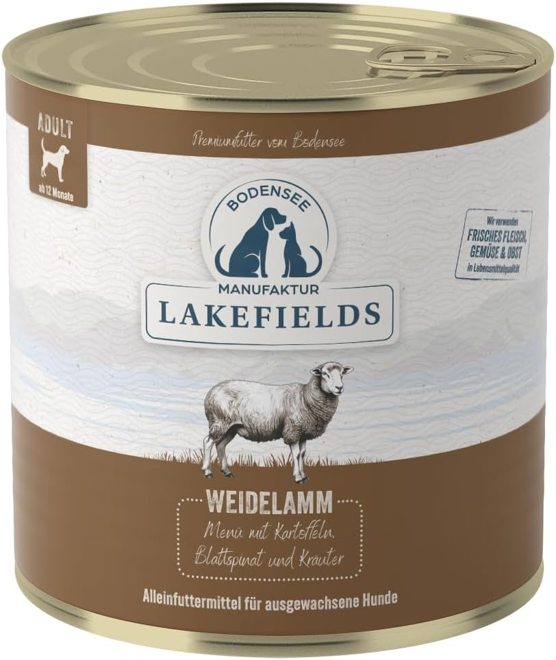 Lakefields Hundefutter nass Lamm 60% 6 x getreidefrei