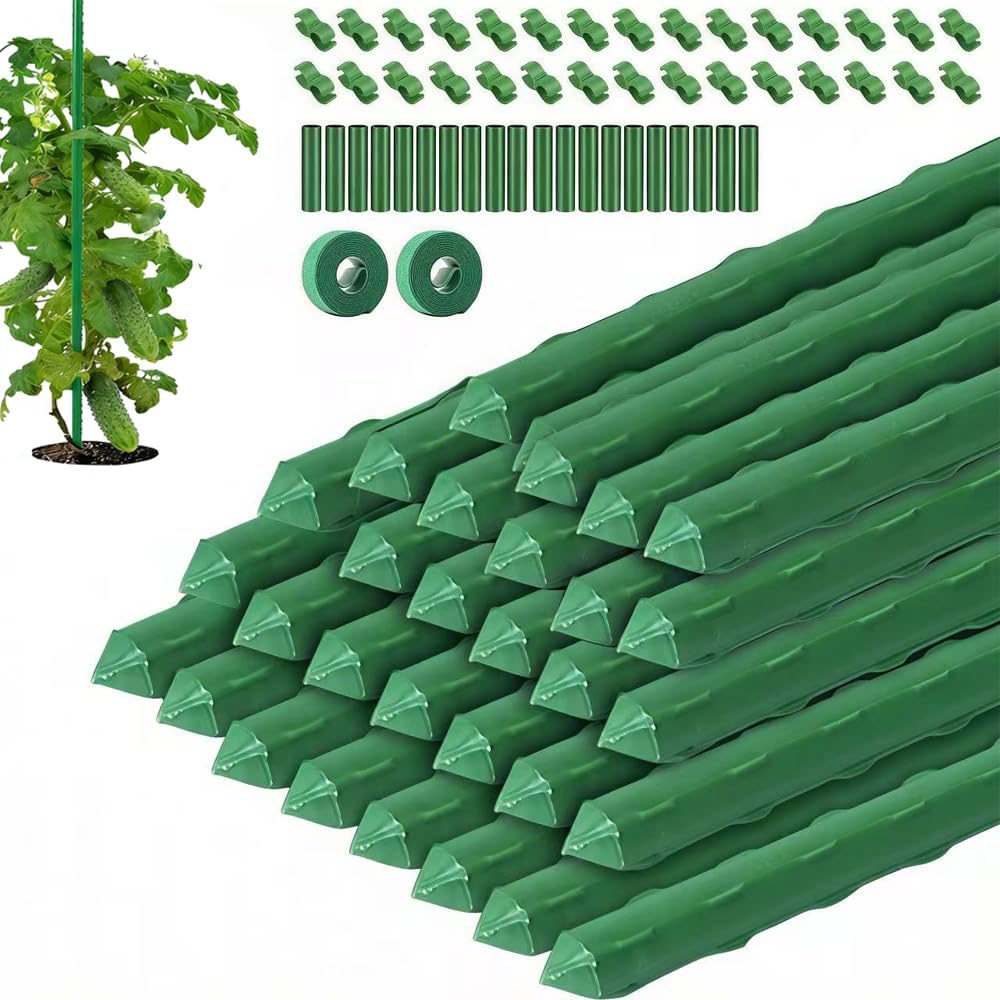 Pflanzenstaebe 36er Set mit 18 Verbindern und 36 Karabinern 6mm-11mm