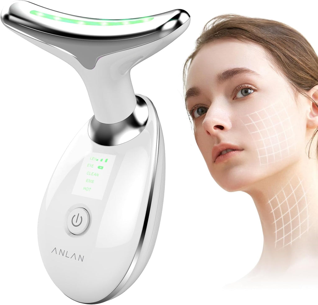 ANLAN Gesichtsmassagegeraet mit 3 Modi und 45°C Waerme fuer Damen und Herren