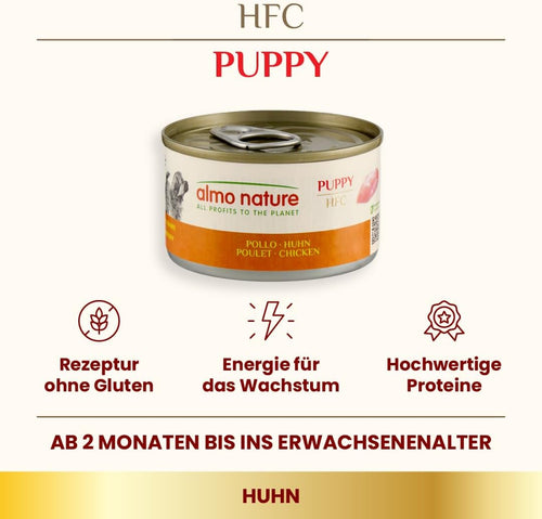 Almo Nature HFC Natural Hundefutter Nass Huehnerfilet 24x95g verschiedene Sorten