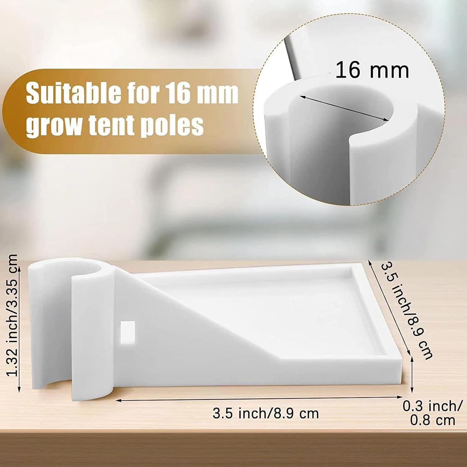 Growzelt Eckregal 2er Set weiss 16 mm Stangen Regal fuer Hygrometer Kamera
