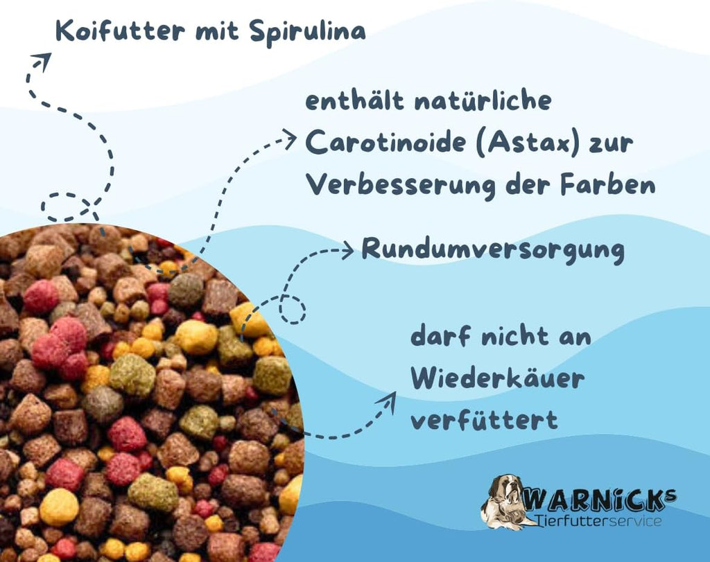 Warnick’s Koifutter 5‑Sorten Mix 3-6 mm Pellets Schwimmfutter