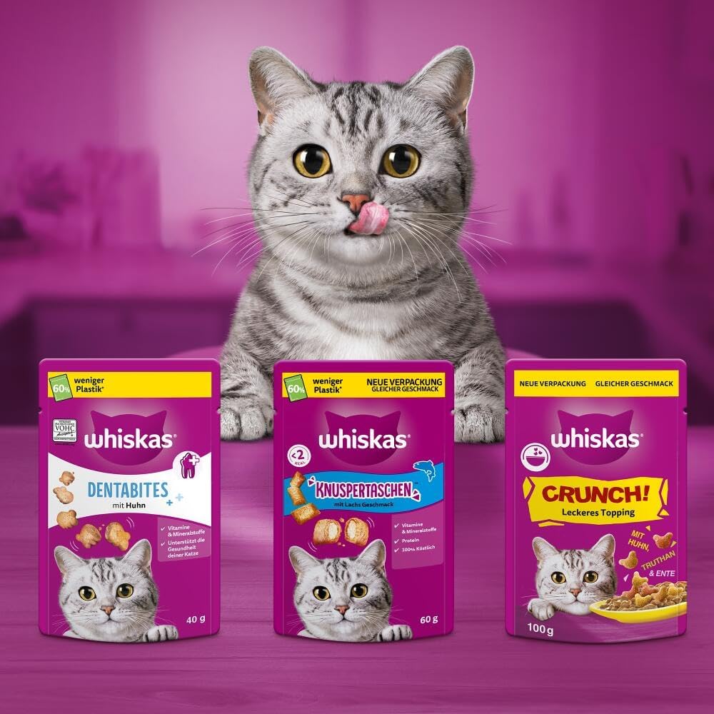 Whiskas Katzen Snacks Becher mit Vitamin E 6 x