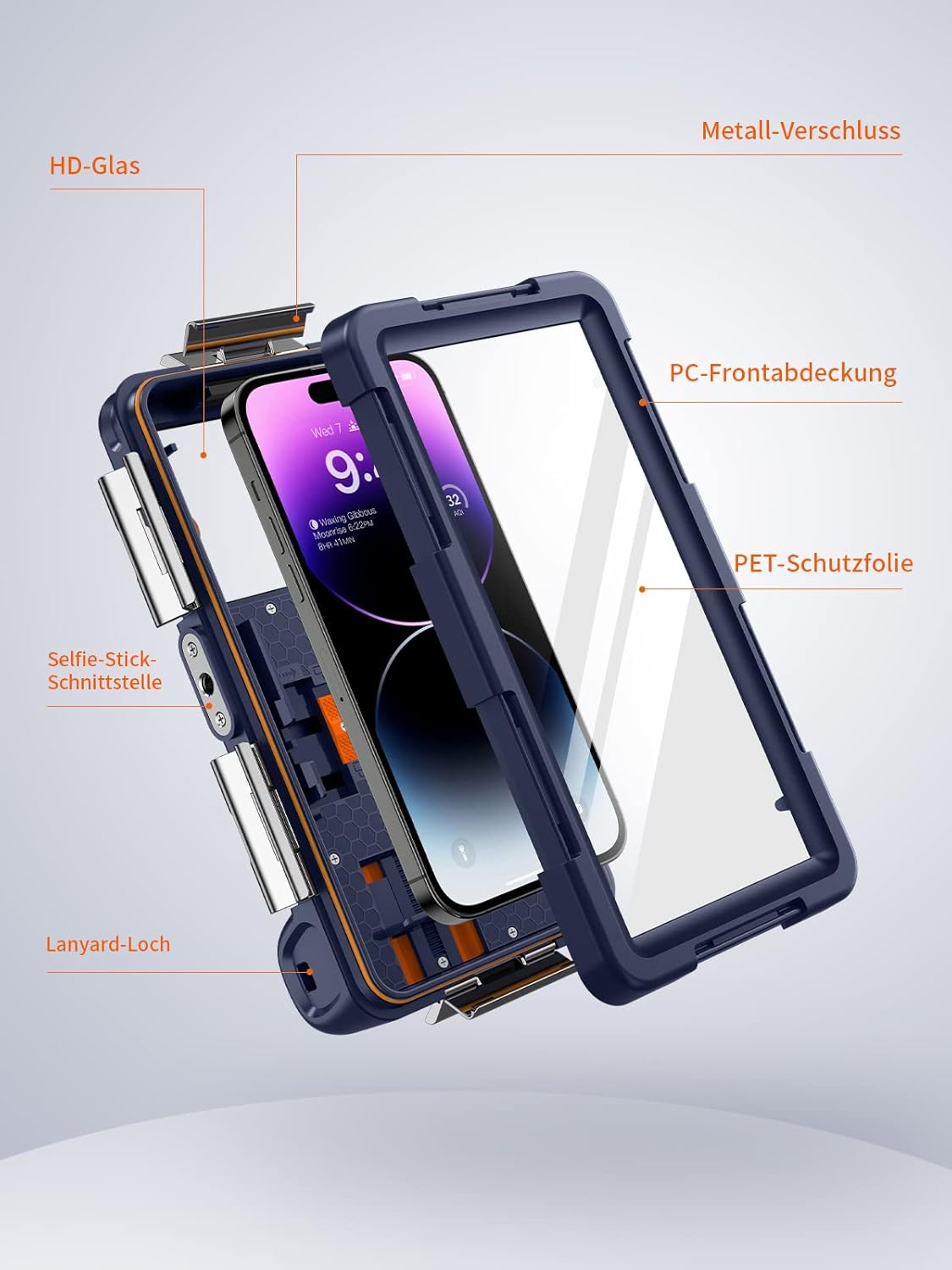 Lanhiem Wasserdichte IPX8 Handytasche bis 15m fuer iPhone Samsung Huawei Xiaomi R