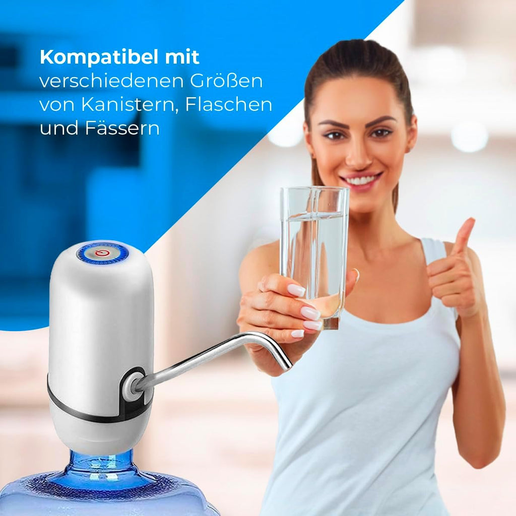 NK Wasserspender USB wiederaufladbar Edelstahl Dosierer BPA-frei fuer 1.5-18.9 L