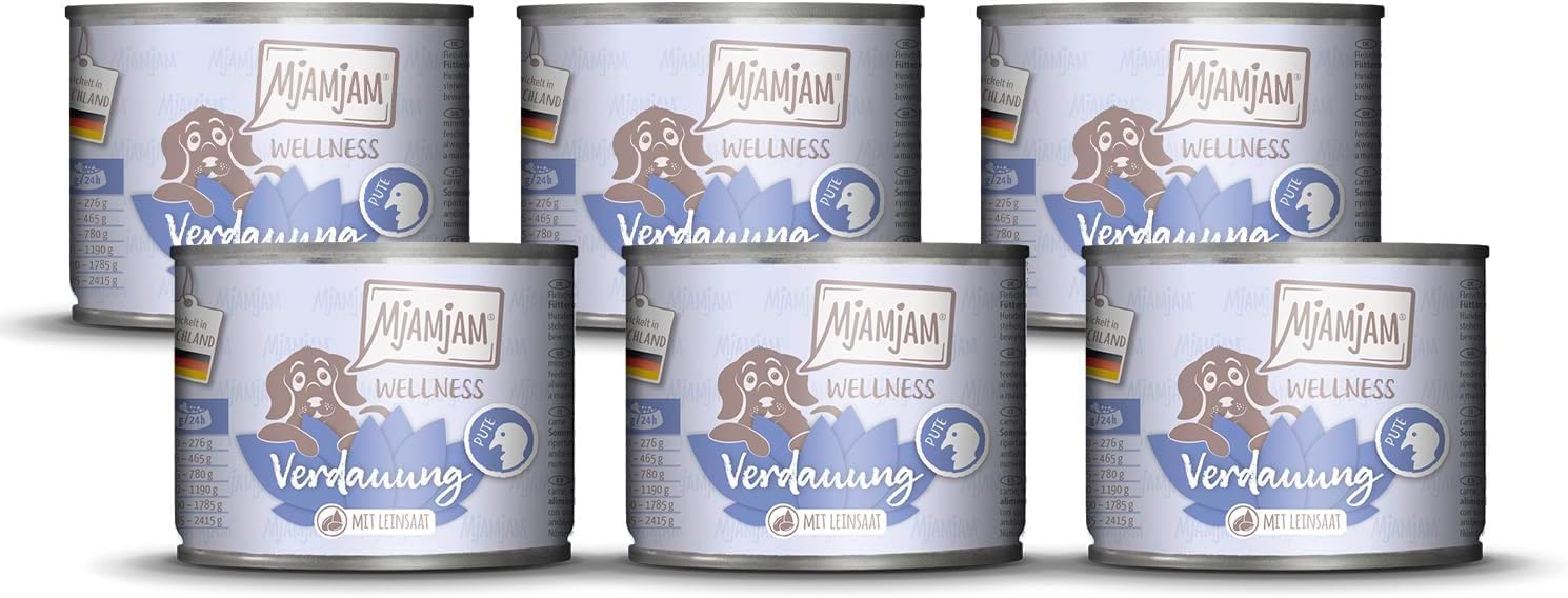 MjAMjAM Nassfutter Hund Pute getreidefrei Verdauung 6x200g