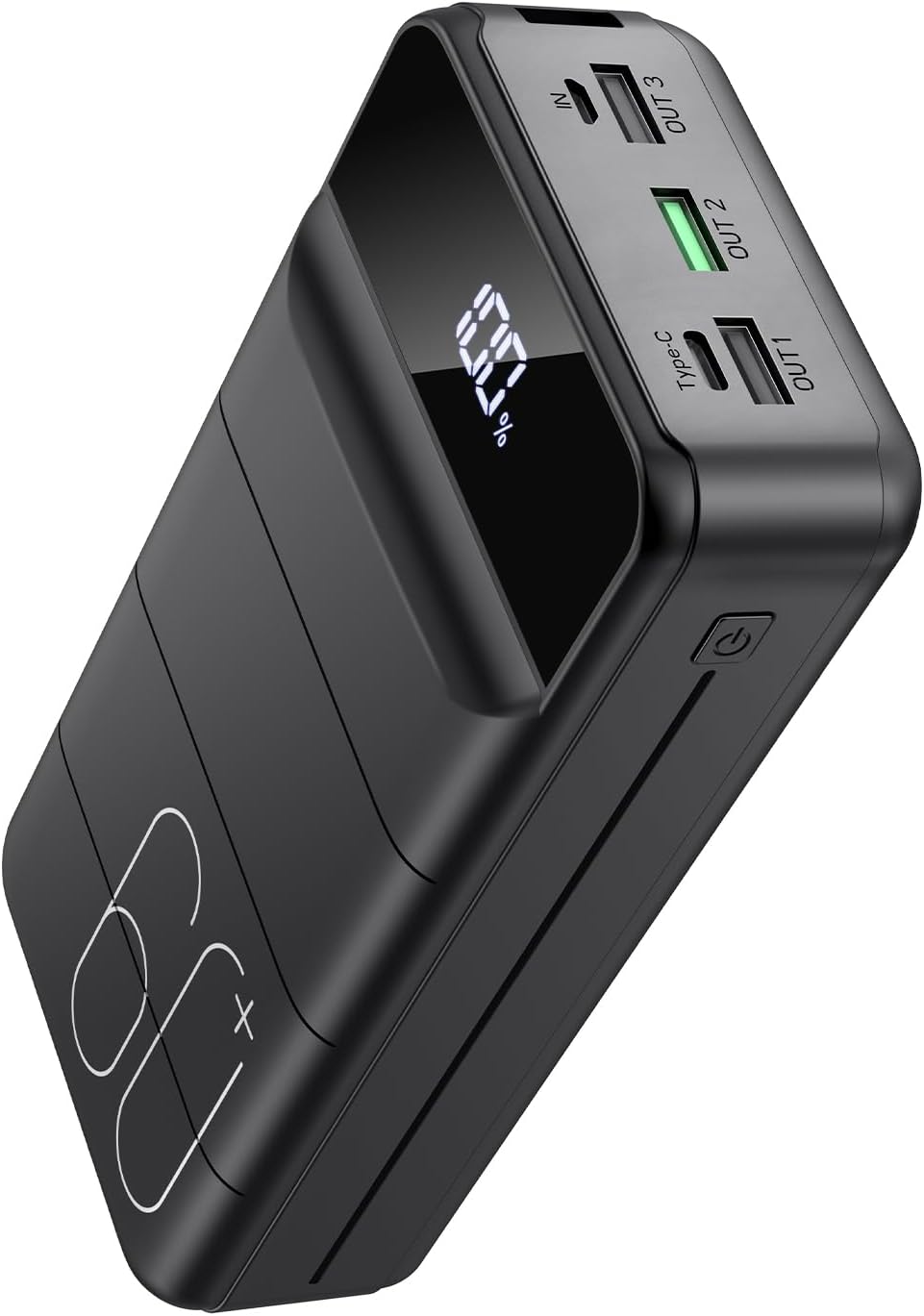 60000 mAh Powerbank 22,5W PD USB-C Externer Akku 4 Ausgaenge 3 Eingaenge Blau