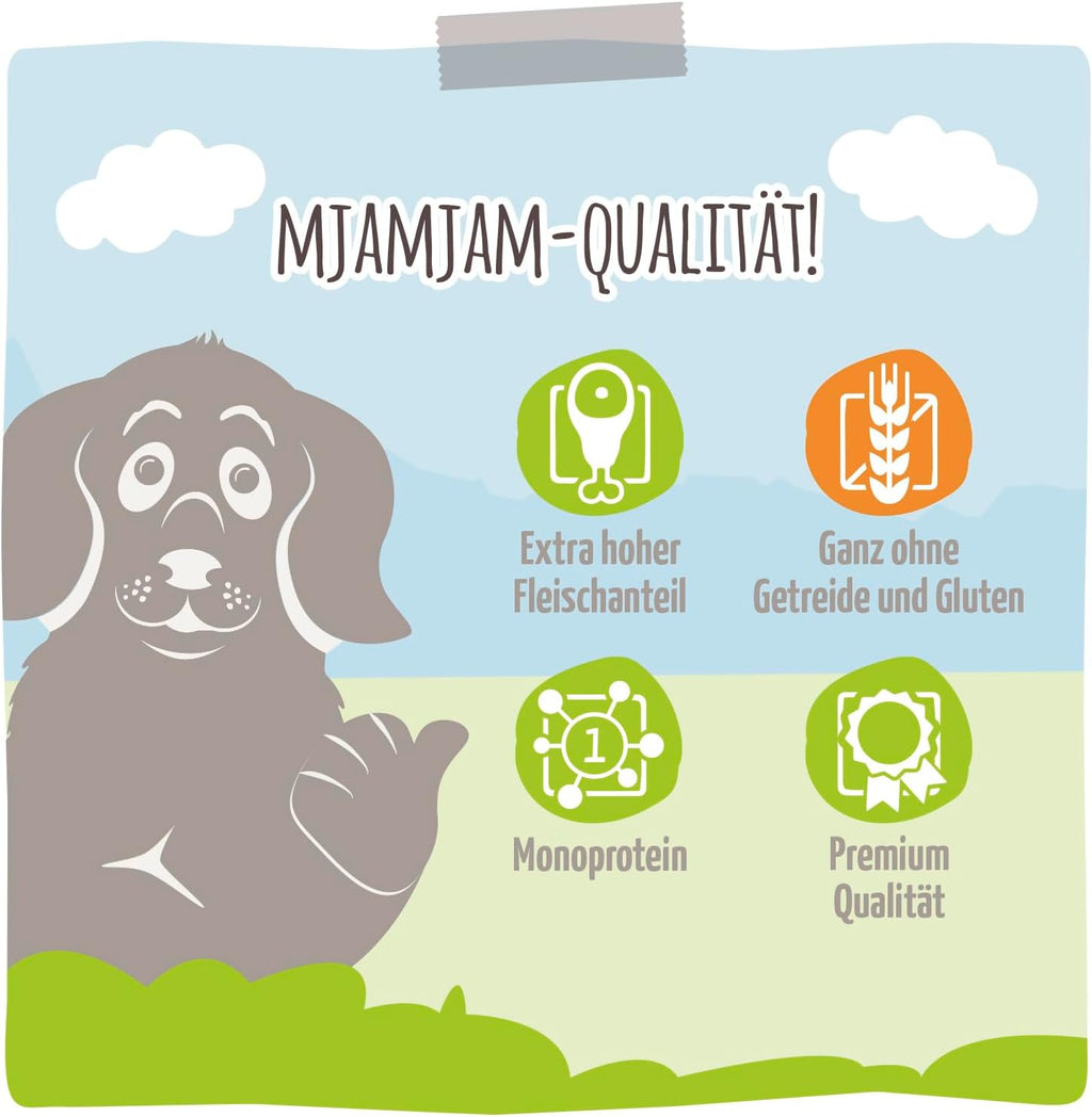 MjAMjAM Nassfutter Hund Pferd mit gedaempftem Kuerbis getreidefrei 400g