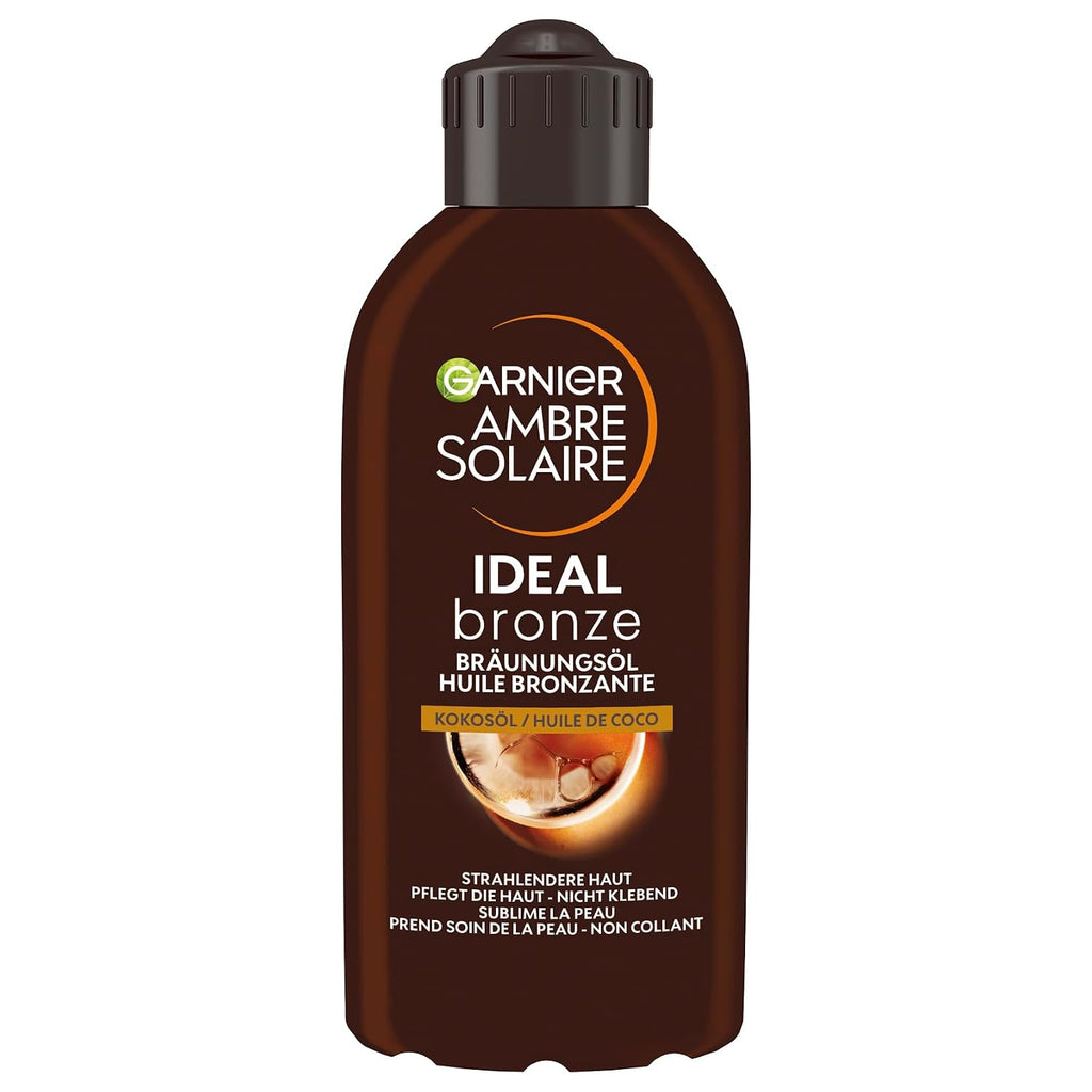Garnier Ambre Solaire Ideal Bronze Braeunungsoel 200ml Kokosduft fuer dunkle Haut