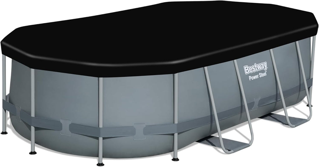 Bestway Abdeckplane PVC Oval 427 x 250 cm schwarz