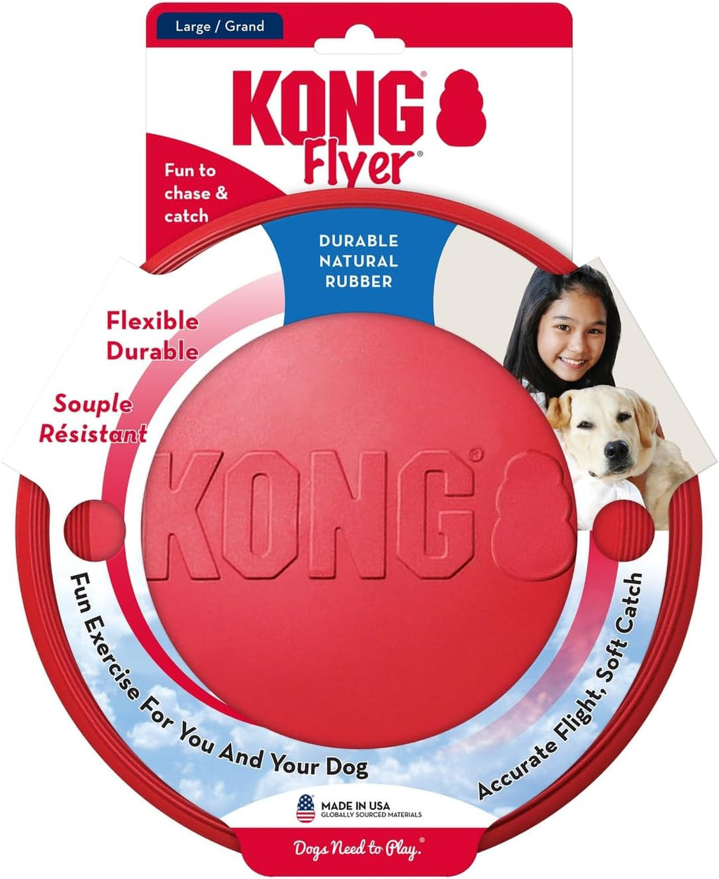 KONG Flyer Wurfscheibe aus Naturkautschuk fuer Hunde