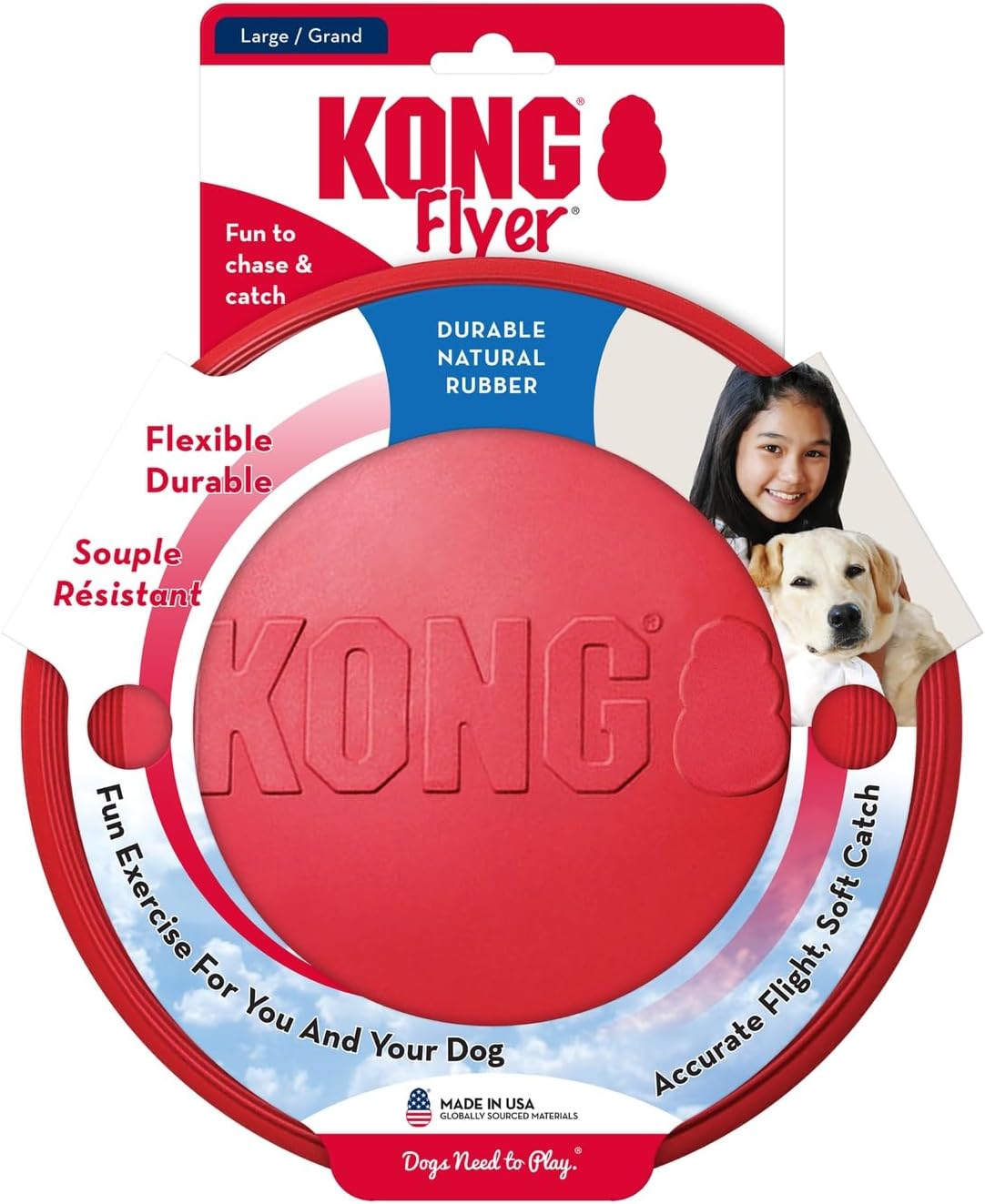 KONG Flyer Wurfscheibe aus Naturkautschuk fuer Hunde