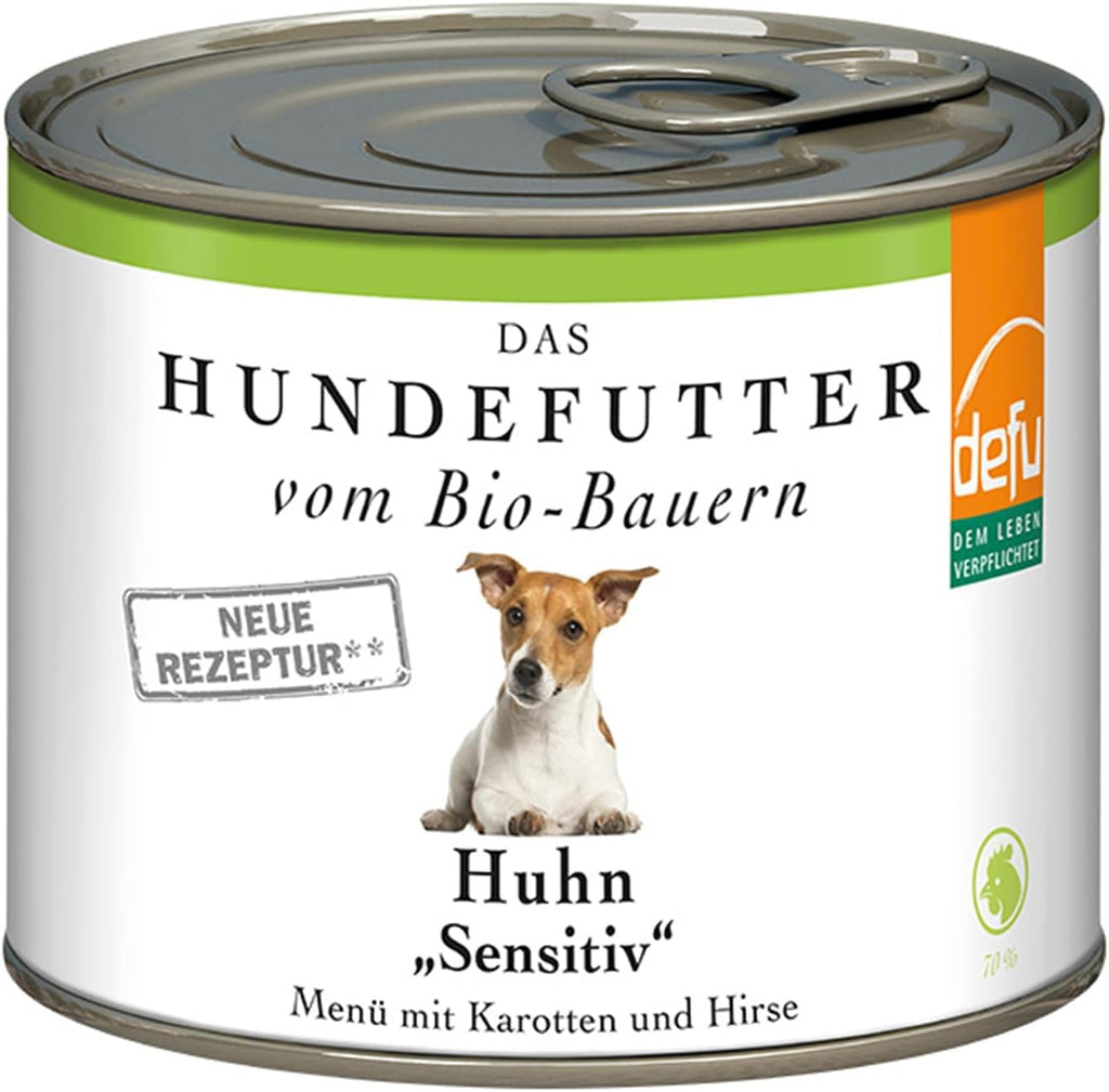 defu Bio Hundefutter Sensitiv Huhn Nassfutter Menues 12x410g verschiede